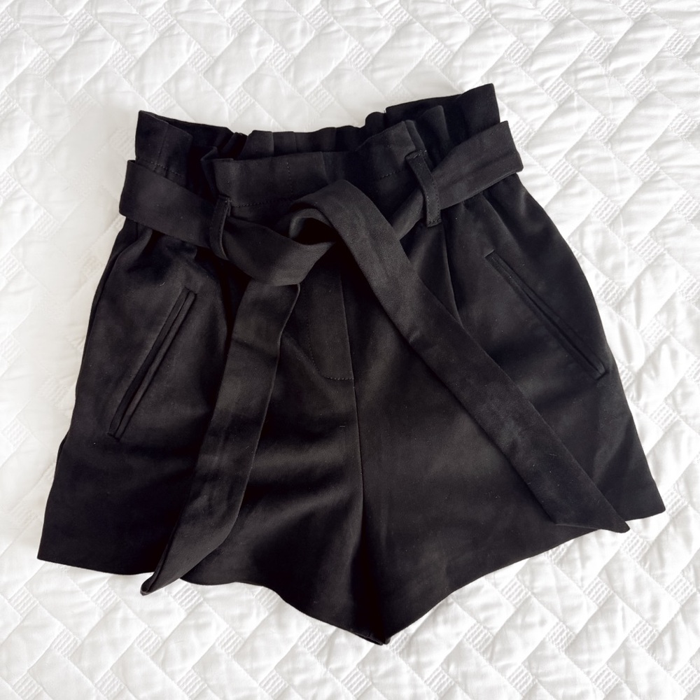 Zara Suede Paperbag Shorts
